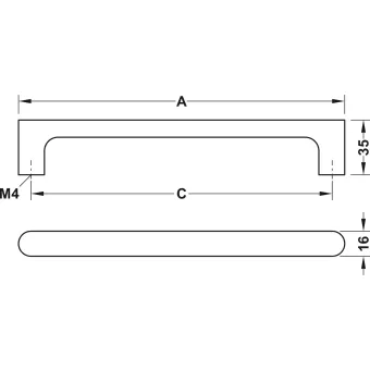 Rankenėlė medinė 91673 CC128mm, L144mm, ąžuolas