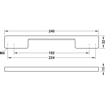 Furniture handle, High-tech material Durocarbon® 