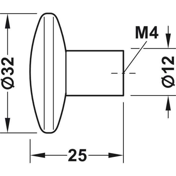 Rankenėlė medinė 91672 Ø32mm, juoda