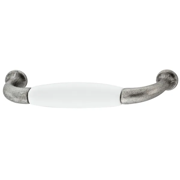 Rankenėlė CC96mm, 110x32mm, sendinto alavo ir balta spalvos