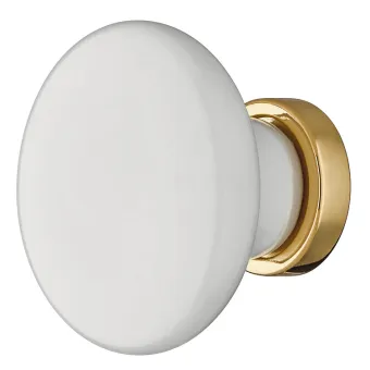 Rankenėlė vieno taško Ø37mm, H30mm, balta/auksas