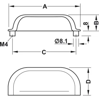 Rankenėlė CC96mm, 109x42mm, šlifuoto žalvario spalva