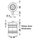 Glass door pin lock, Häfele Symo, for screw fixing