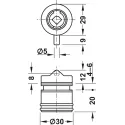 Glass door pin lock, Häfele Symo, for screw fixing