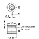 Glass door pin lock, Häfele Symo, for screw fixing