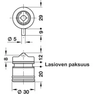 Spynelė rankenėlė stiklui SYMO cilindrinė HAFELE