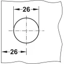 Glass door pin lock, Häfele Symo, for screw fixing