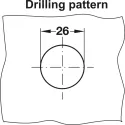 Glass door pin lock, Häfele Symo, for screw fixing