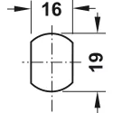 Cam lock, Häfele Symo, nut attachment, straight locking cam