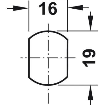 Cam lock, Häfele Symo, nut attachment, straight locking cam
