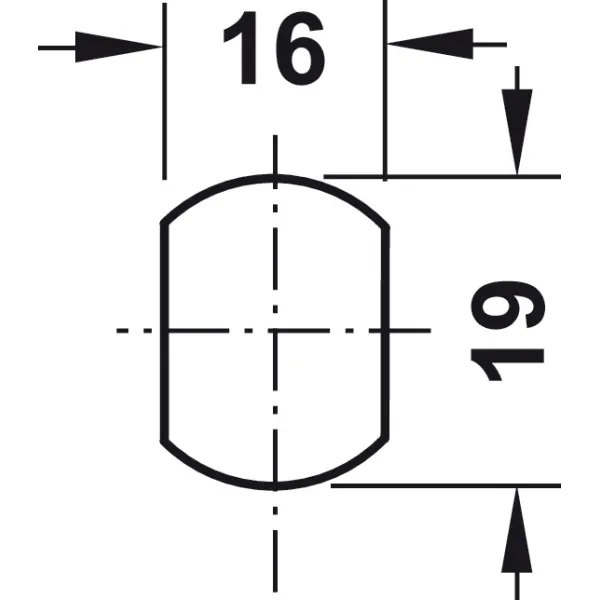 Cam lock, Häfele Symo, nut attachment, straight locking cam