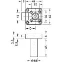 Deadbolt rim lock, Häfele Symo, with extended cylinder housing, backset 25mm