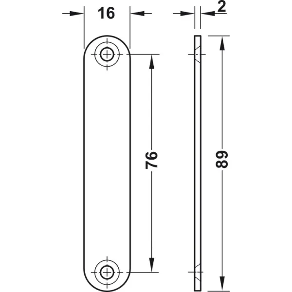 Magnetic catch, pull 8kg, for screw fixing, square