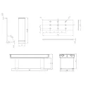 Tray for power distributing unit "PUNTA S", 78x93x264mm, aluminum