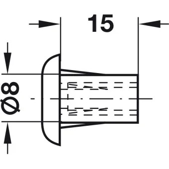Sleeve, with M6 internal thread, plastic