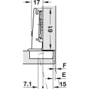 Concealed hinge, Häfele Duomatic Plus 110°, full overlay mounting
