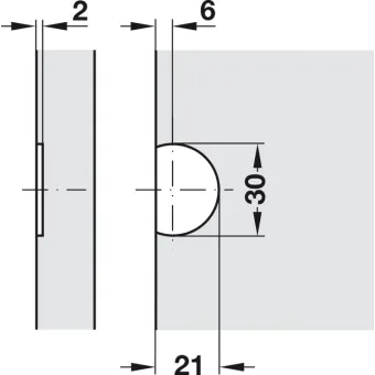 Flap hinge, Opening angle 270°