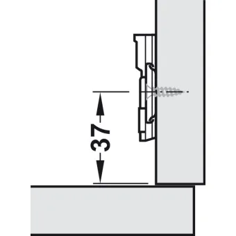 Cruciform mounting plate, Häfele Metalla SM Combi