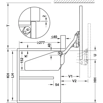Lift up front fitting, Free up