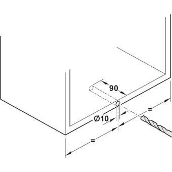 Stay flap fitting, Häfele Free space 1.8 push, without handle