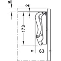 Stay flap fitting, Häfele Free space 1.8 push, without handle