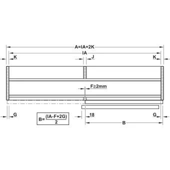 Sliding door fitting, Slido Flat 60 FB, flush, set