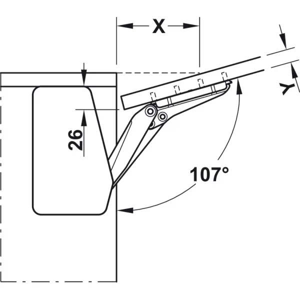 Mechanizmas FREE FLAP 1.7 C HAFELE