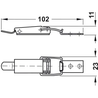 Spring clip, for tables with frame