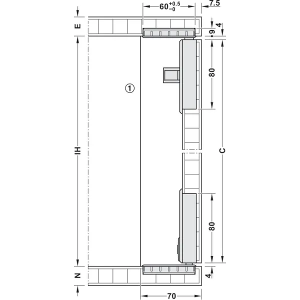 Sliding door fitting, Häfele Slido F-Flush52 20A