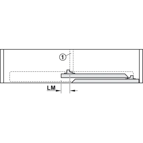 Sliding door fitting, Häfele Slido F-Flush52 20A