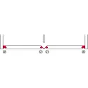 SDS SLido F-Flush52 20A medinėms 2 durims L450mm, anoduotas aliuminis