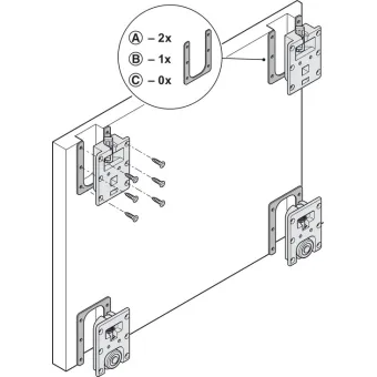 SDS SLido F-Flush52 20A medinėms 2 durims L450mm, anoduotas aliuminis