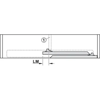 Sliding door fitting, Häfele Slido F-Flush52 20A