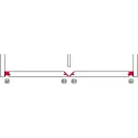 SDS SLido F-Flush52 20A medinėms 2 durims L750mm, anoduota juoda
