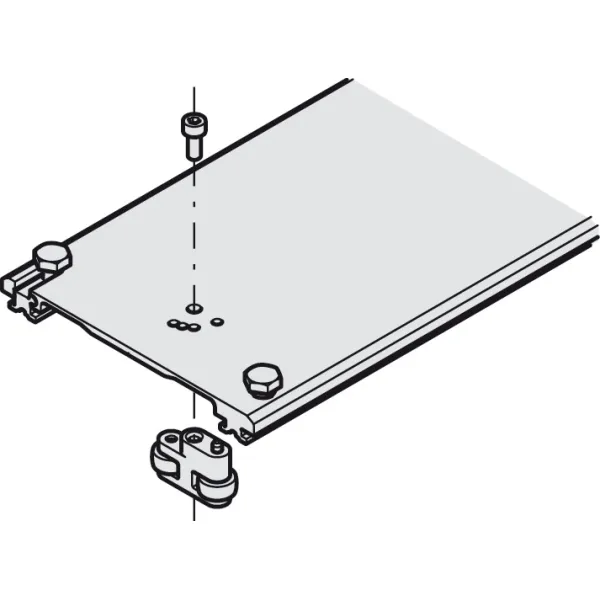 Jungiantysis profilis P110mm, L650mm, 2 durų segmentams HAWA CONCEPTA