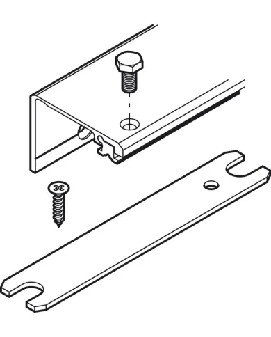 Connector profile, 2-piece set, for 1 pivot sliding door