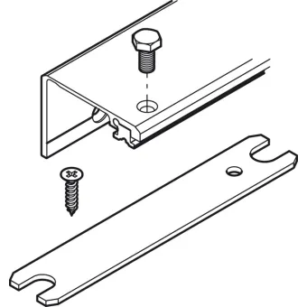 Jungiantysis profilis P55mm, L650mm, 1 durų segmentui HAWA CONCEPTA