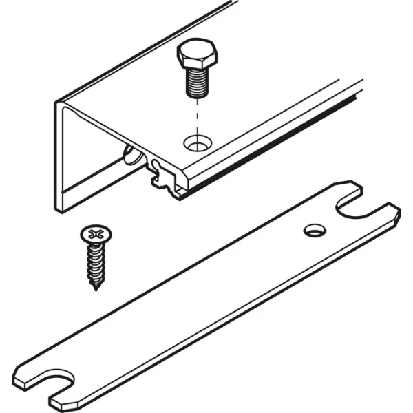 Jungiantysis profilis P55mm, L650mm, 1 durų segmentui HAWA CONCEPTA