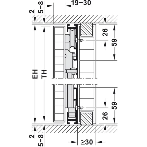 Wooden pivot sliding doors, Hawa Concepta 25, set
