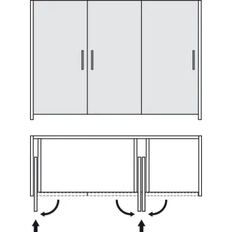 Wooden pivot sliding doors, Hawa Concepta 30, set