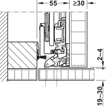 SDS HAWA CONCEPTA 30 medinėms 1 durims H1851-2300mm,