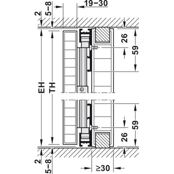 Wooden pivot sliding doors, Hawa Concepta 30, set