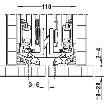 SDS HAWA CONCEPTA 30 medinėms 1 durims H1851-2300mm,