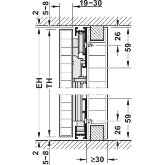 SDS HAWA CONCEPTA 30 medinėms 1 durims H1851-2300mm,