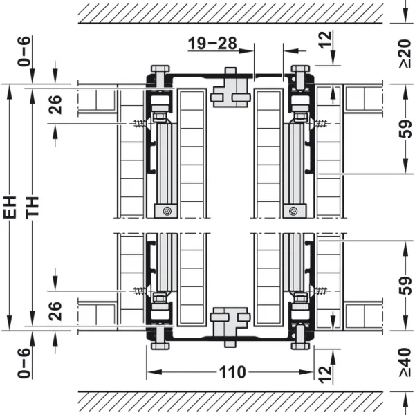 Wooden pivot sliding doors, Hawa Concepta 30, set