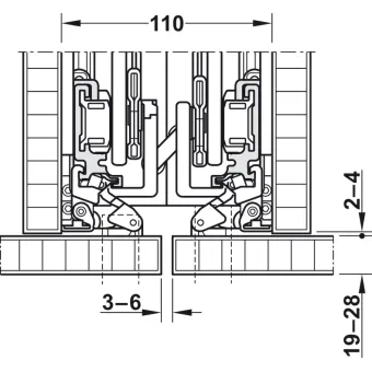 SDS HAWA CONCEPTA 40 medinėms 1 durims H1851-2500mm,