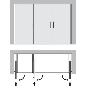 SDS HAWA CONCEPTA 50 medinėms 1 durims H2301-2850mm,