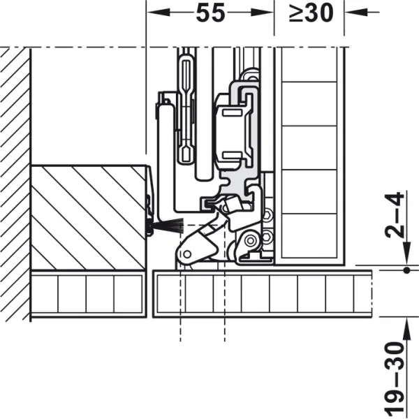 SDS HAWA CONCEPTA 50 medinėms 1 durims H2301-2850mm,