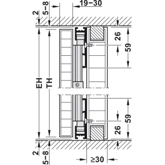 SDS HAWA CONCEPTA 50 medinėms 1 durims H2301-2850mm,