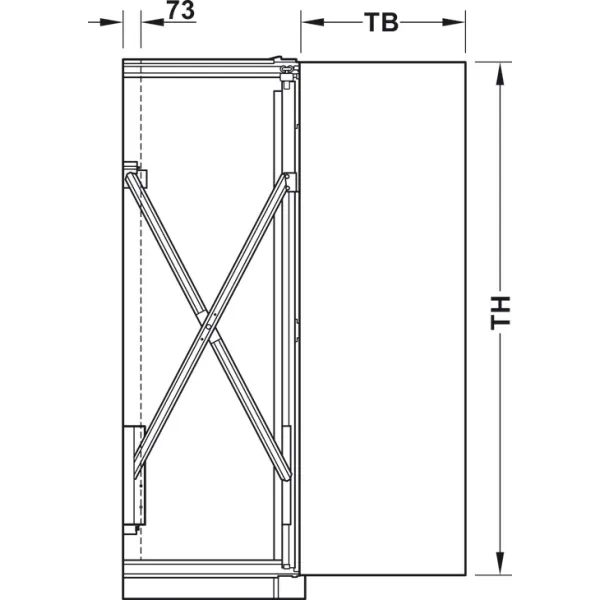 SDS HAWA CONCEPTA 50 medinėms 1 durims H2301-2850mm,